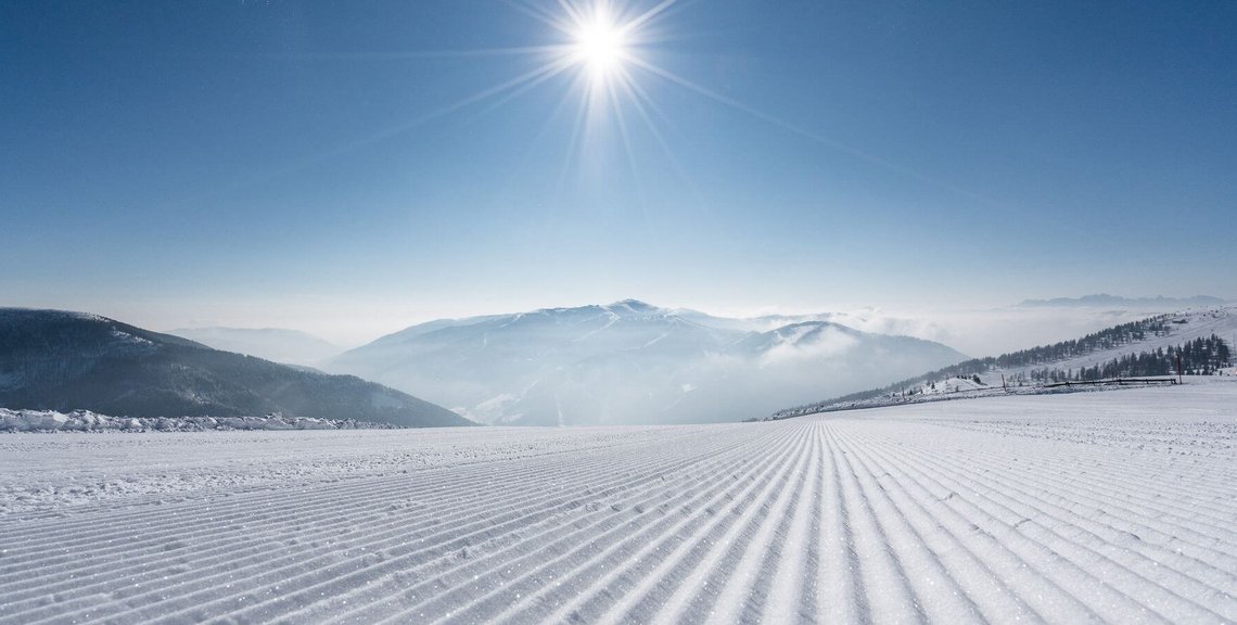 Erster auf der Piste, Schneesicherheit im Skigebiet Bad Kleinkirchheim, Top präparierte Piste in den Alpen