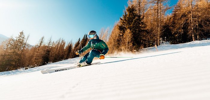 Skifahrertyp: Der eifrige Kilometersammler, Skifahrer auf der Priedröfabfahrt, im Skigebiet Bad Kleinkirchheim