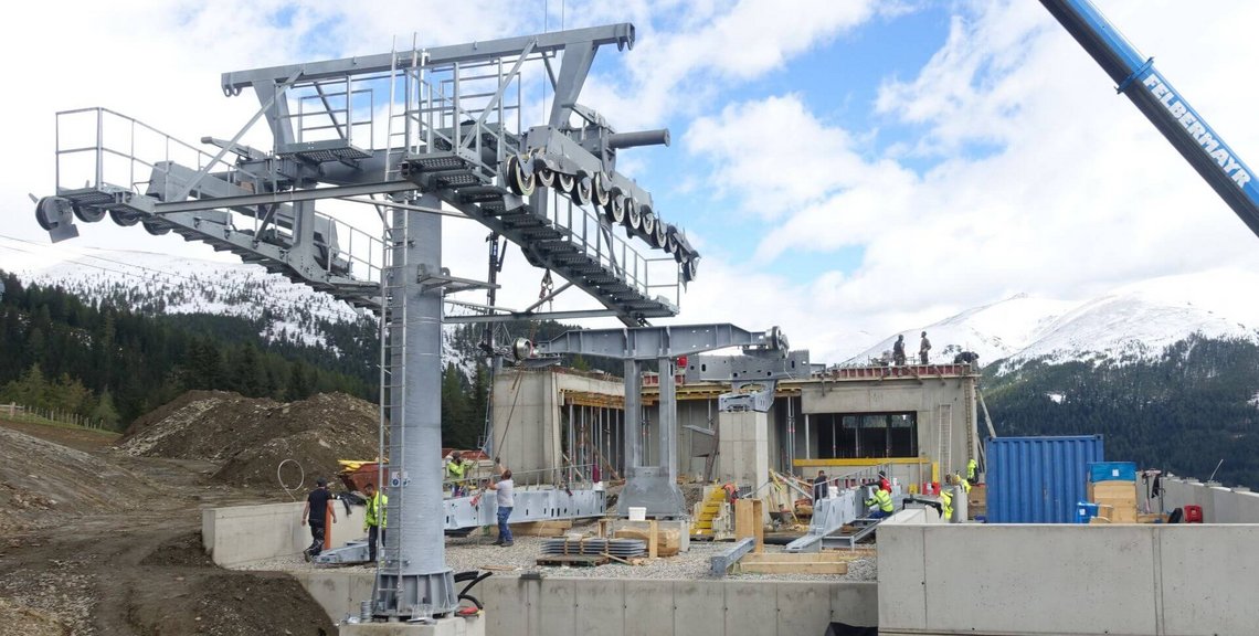 Baumaßnahmen der Talstation Spitzeckbahn, Doppelmayr D-Line Sessellift