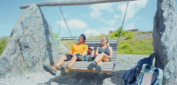 Hängeschaukel im Aktiv-Park auf der Brunnachhöhe, an der Bergstation der Bad Kleinkirchheimer Bergbahnen