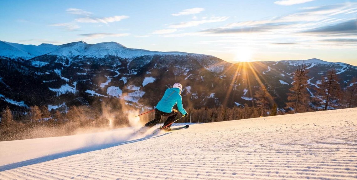 Erste Spur im Schnee, Beste Skigebiete Österreich, Skifahren in Kärnten, Sonnenskilauf, Bad Kleinkirchheimer Bergbahnen