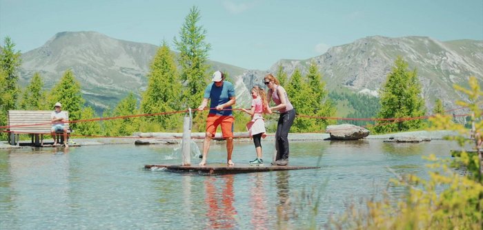 Floßziehen im Aktivpark, Familienausflug Bad Kleinkirchheim