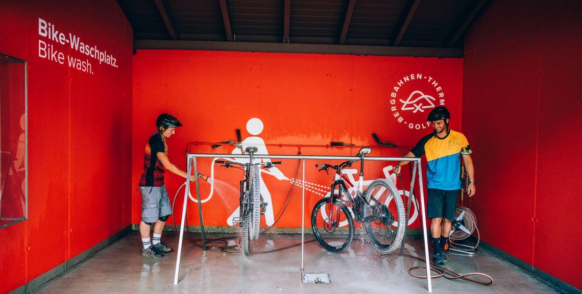 Waschplatz für alle Biker, Talstation Kaiserburgbahn, Bad Kleinkirchheimer Bergbahnen