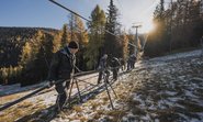 Seilspleissung an der Kaiserburgbahn in Bad Kleinkirchheim, Bergbahnen Team bei den Arbeiten der Seilspleissung, Firma Teufelberger