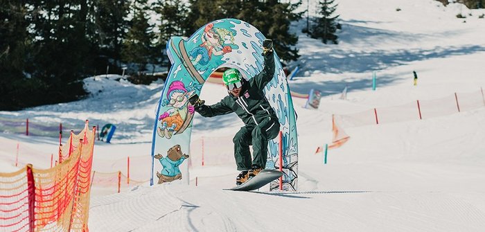 Snowboarder Alex Payer in der Kidsslope, am Sonnleitenlift Bad Kleinkirchheim