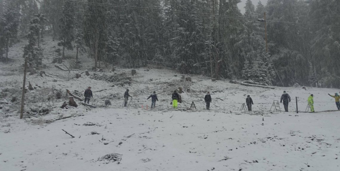 Seil für die Spitzeckbahn, im Skigebiet Bad Kleinkirchheim Bau-Fortschritt Oktober 2020