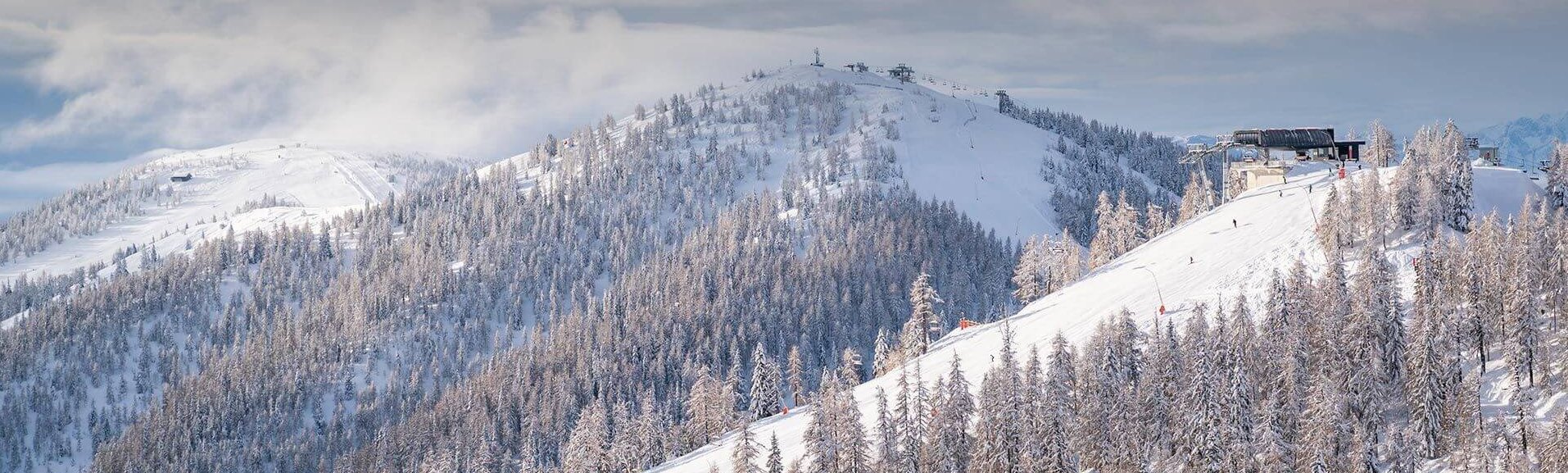 Winterpanorama im Kärntner Skigebiet Bad Kleinkirchheim