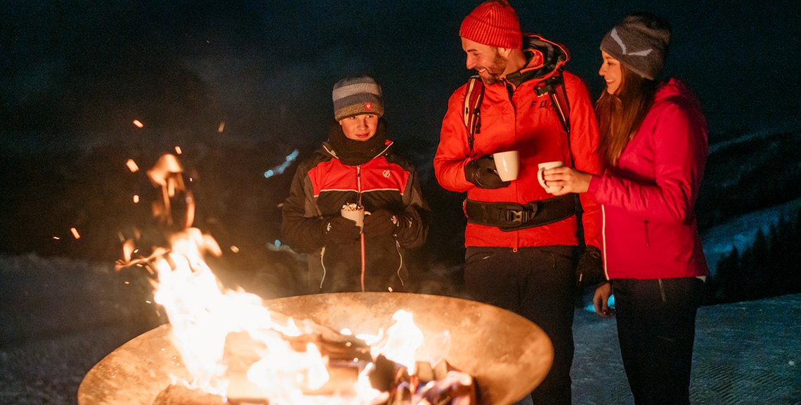 Feuerschale, Vollmond-Veranstaltung in Kärnten, Familien-Erlebnis am Berg