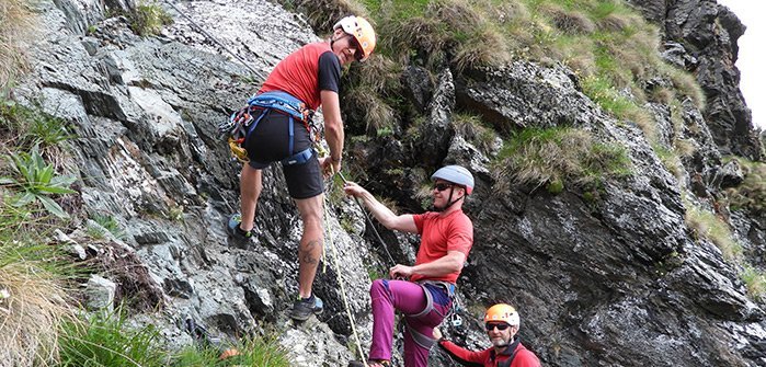 Kletterübungen am Steig mit dem Team der Bergrettung Radenthein-Nockberge, Kärntner Bergrettung, Erste Hilfe in Kärnten