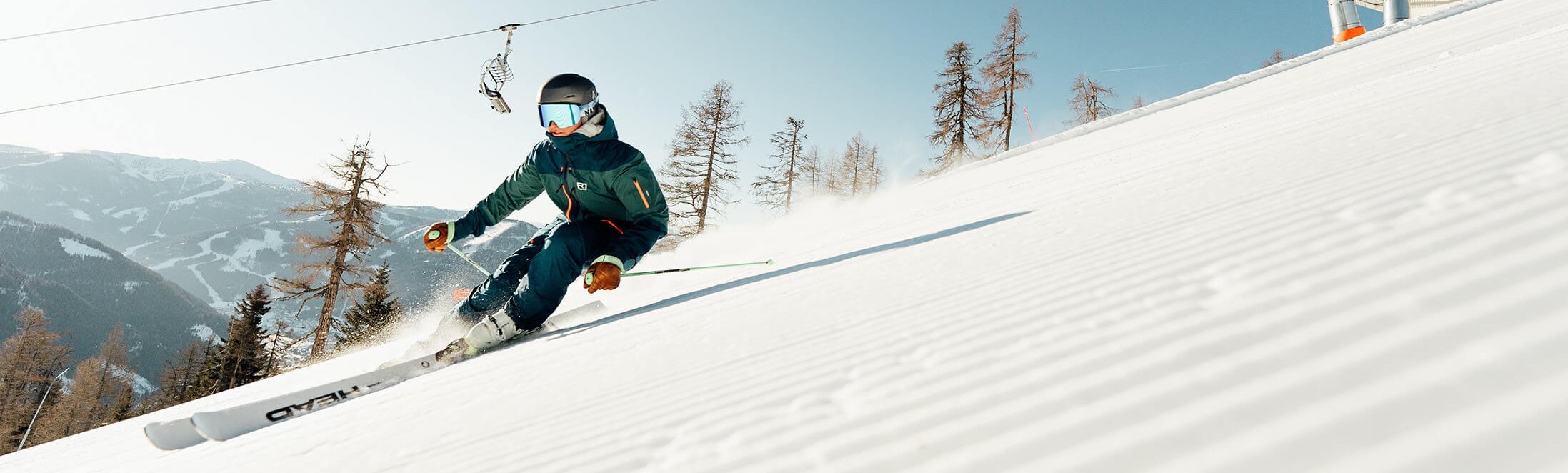 Erste Spur auf der Spitzeck-Abfahrt im Skigebiet Bad Kleinkirchheim