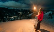 Fackelwanderung bei der Nachtfahrt zum Vollmond, Panorama über Bad Kleinkirchheim bei Nacht, Ausflugsziel bei Vollmond, Kärnten