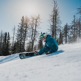 Weltcup-Snowboarder Alex Payer auf der Spitzeckabfahrt, Kärnten