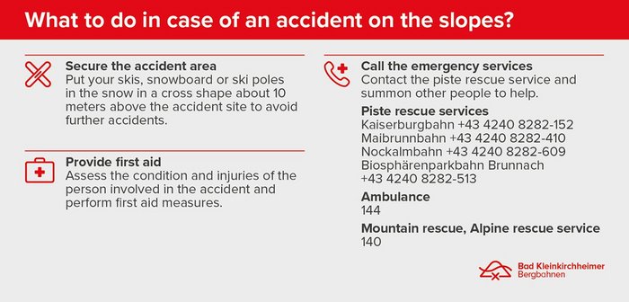 Info-Grafik, Ski-Unfall Hilfestellung, Kärnten