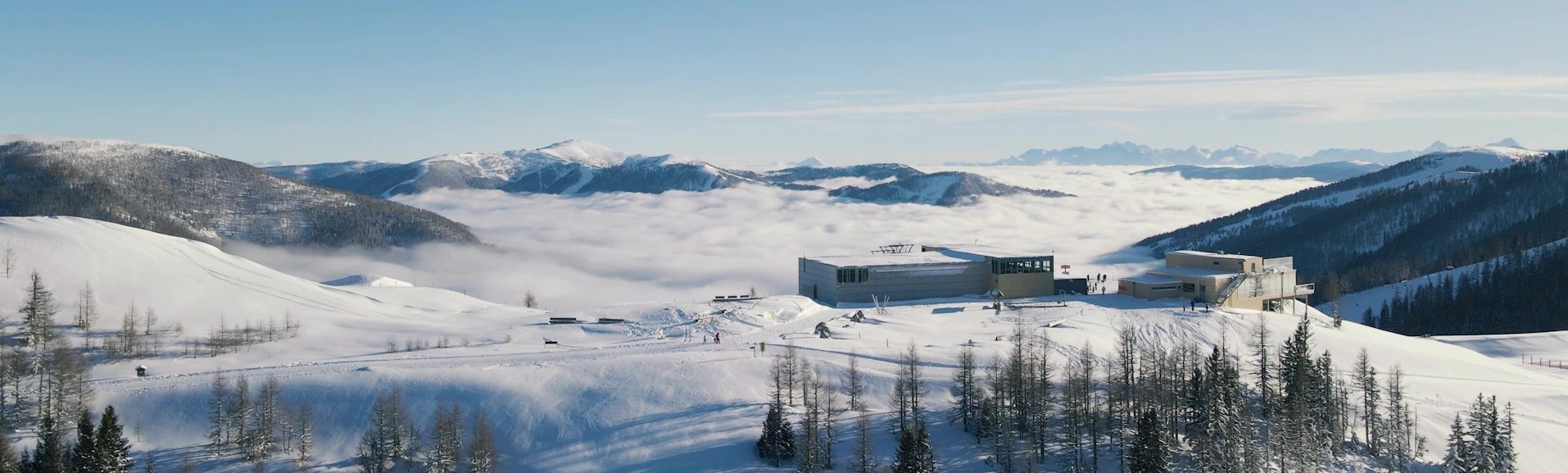 Skigebiet Bad Kleinkirchheim, Bergstation Biosphärenparkbahn Brunnach in den Kärntner Nockbergen