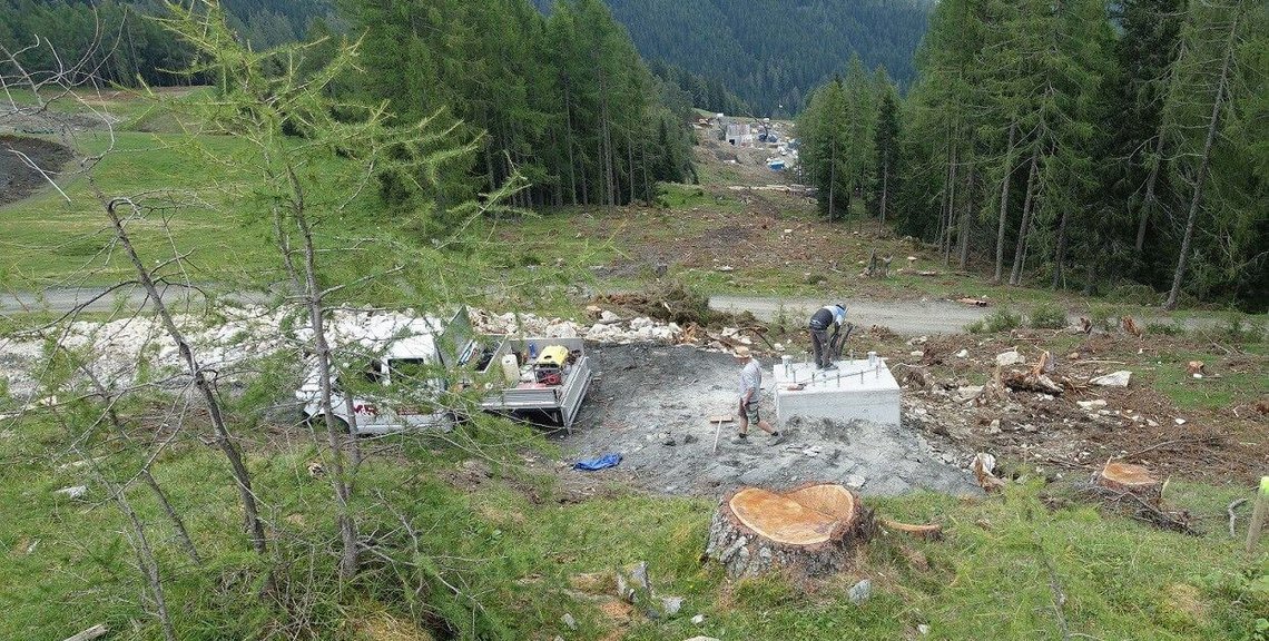 Stützenfundament eingeschüttet, Bad Kleinkirchheimer Bergbahnen