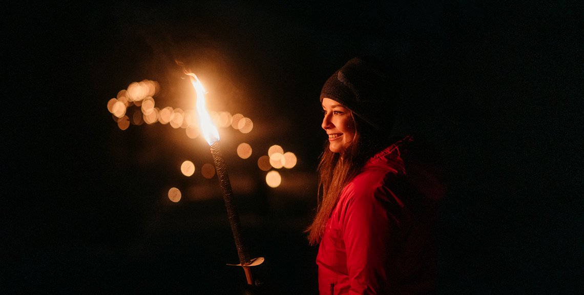 Fackelwanderung in den Nockbergen, Vollmond-Veranstaltung in Kärnten, Nachts am Berg