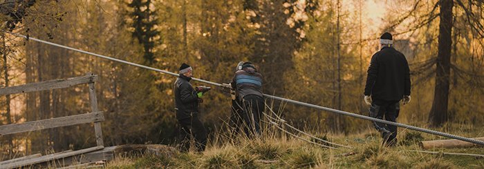 Revisionsarbeiten an der Seilbahn im Herbst, Seilspleissung gemeinsam mit der Firma Teufelsberger