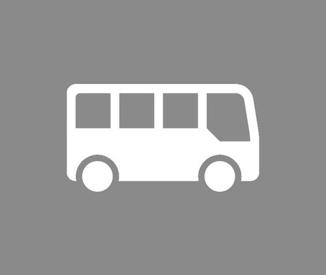 Graues Symbol für Ski-Thermen-Bus